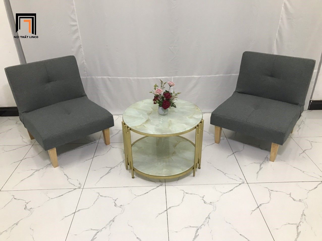 Ghế sofa bed đơn NS01 màu xám đen giá rẻ