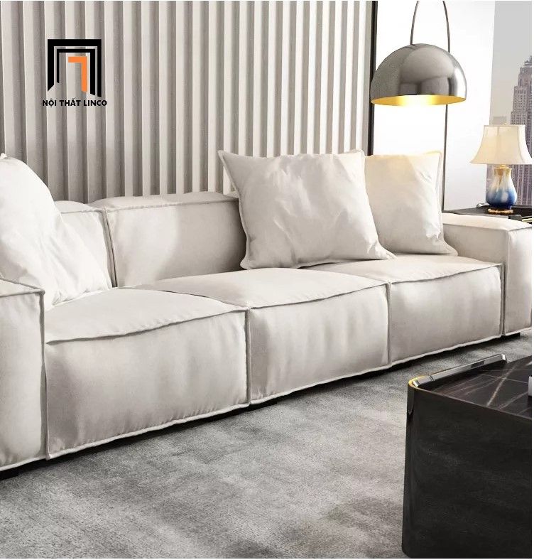Bộ ghế sofa góc U xám trắng GT19 Kedu cho phòng khách hiện đại