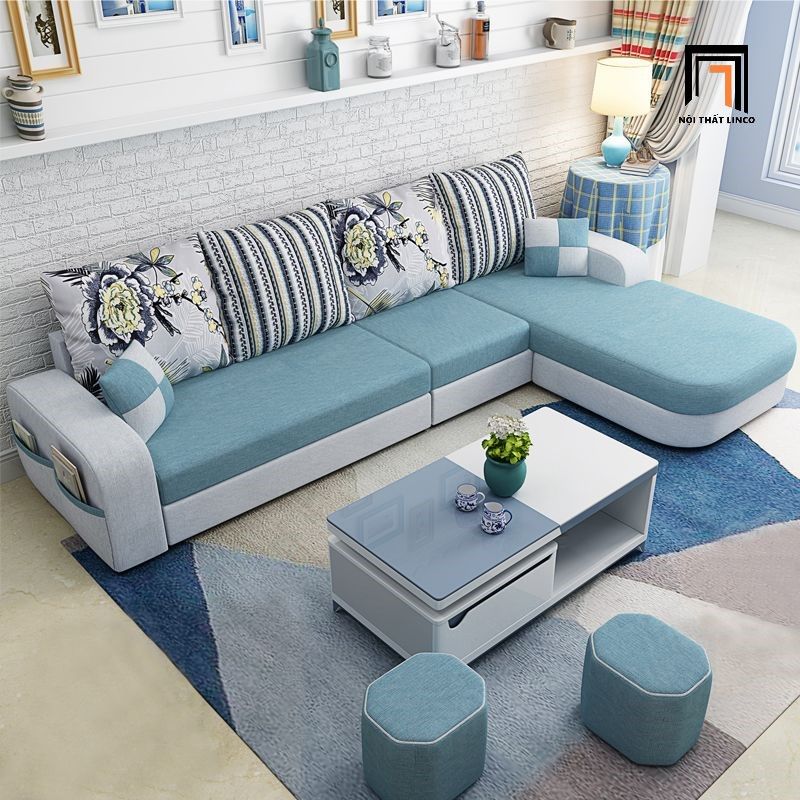 Bộ ghế sofa góc chữ L 2m8 x 1m6 GT122 Narod vải nỉ giá rẻ