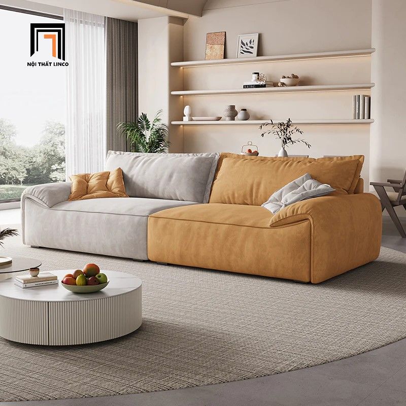 Bộ ghế sofa cao cấp cho gia đình KT85 Thompson da giả sang trọng