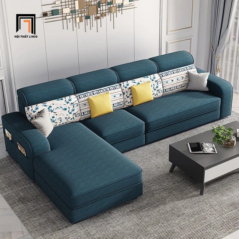 Ghế sofa góc L xám lông chuột GT181 Tunica 2m8 x 1m6 giá rẻ