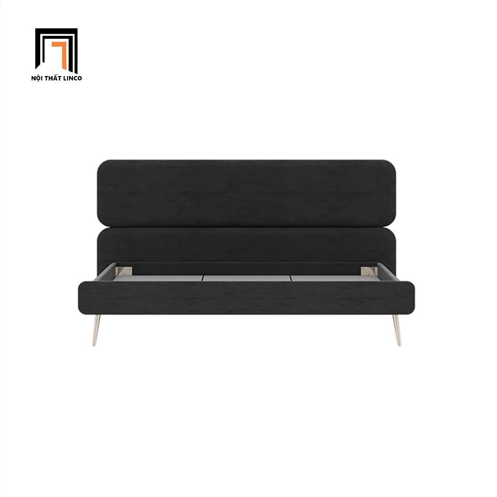 Giường ngủ vải nỉ màu đen GN46 Daryl kiểu dáng basic giá rẻ