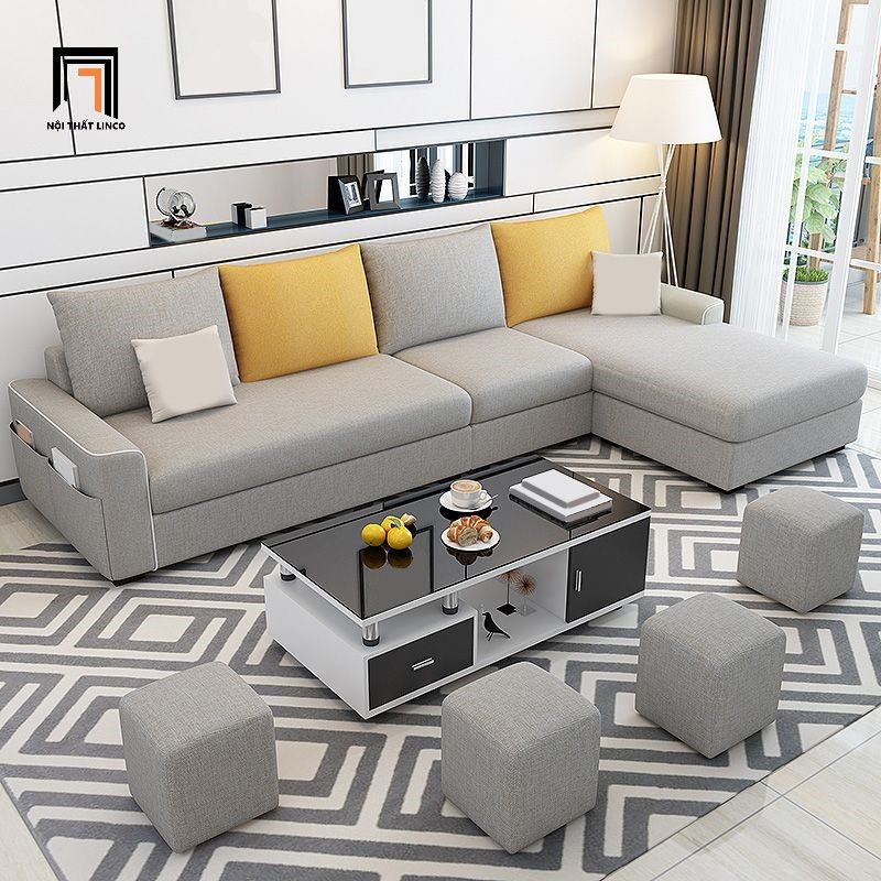 Bộ ghế sofa góc L giá rẻ GT154 Morton 2m9 x 1m6 cho gia đình