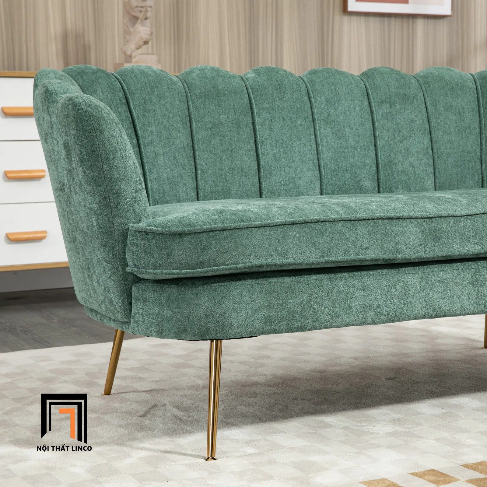Sofa văng cong sang trọng BT236 Mercer 1m8 cho shop tiệm