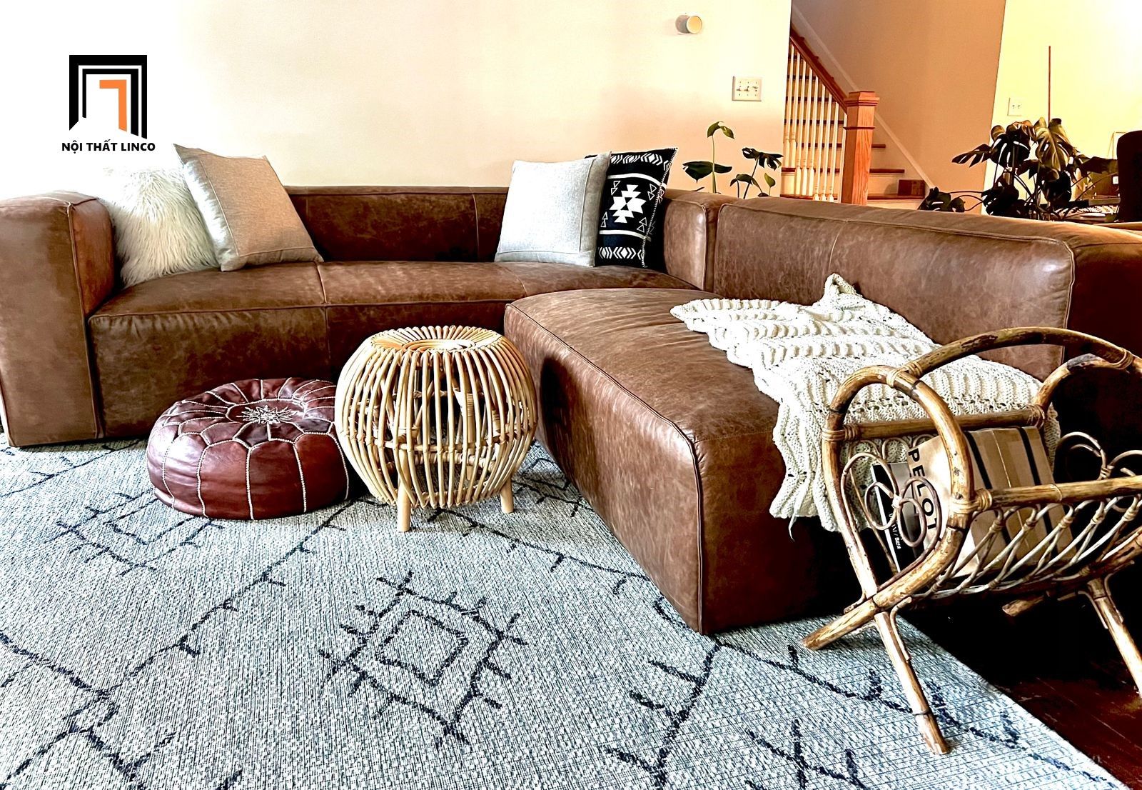 Ghế sofa góc da simili 2m x 2m GT12 Wilco sang trọng