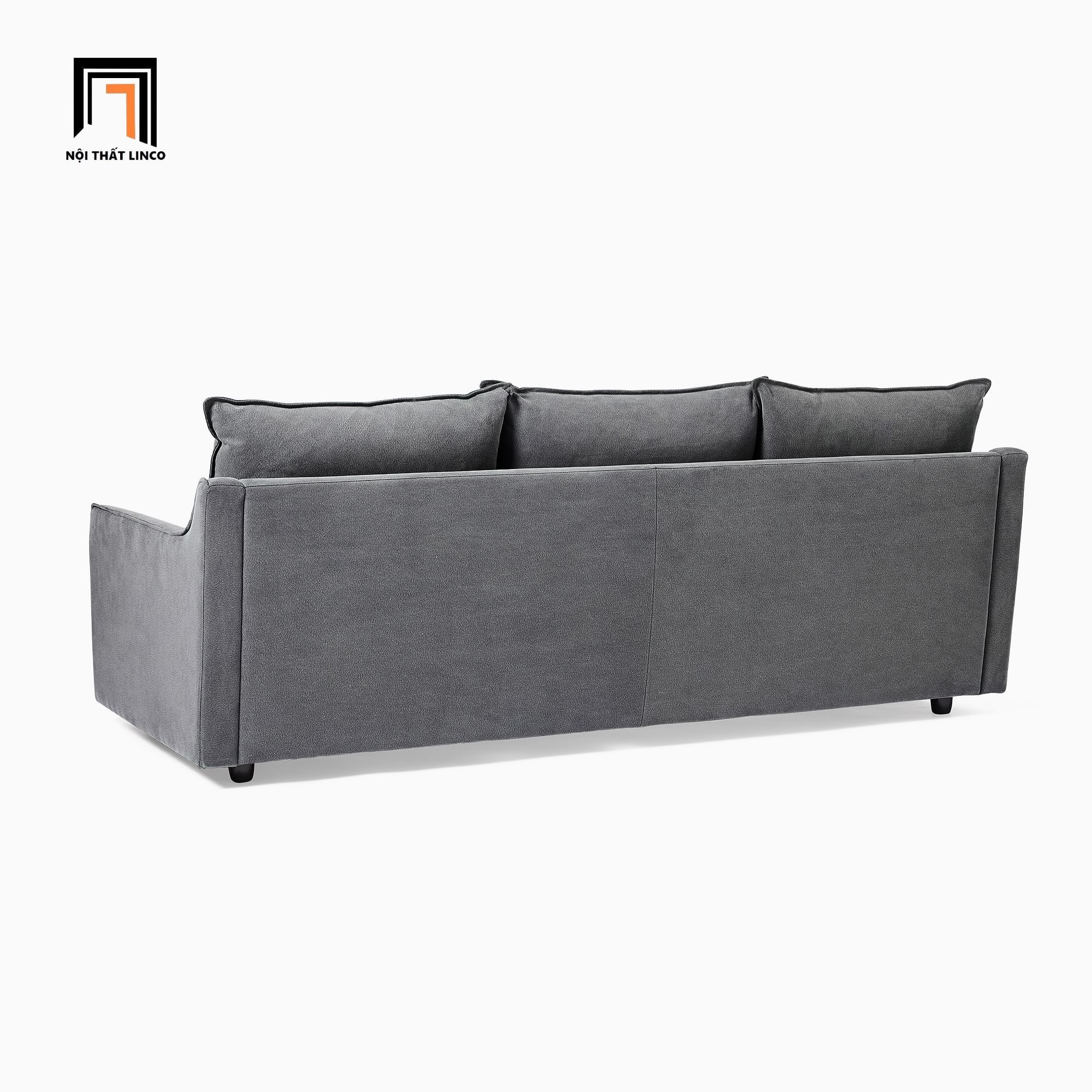 Ghế sofa băng vải nỉ nhung 2m BT124 Easton xám lông chuột