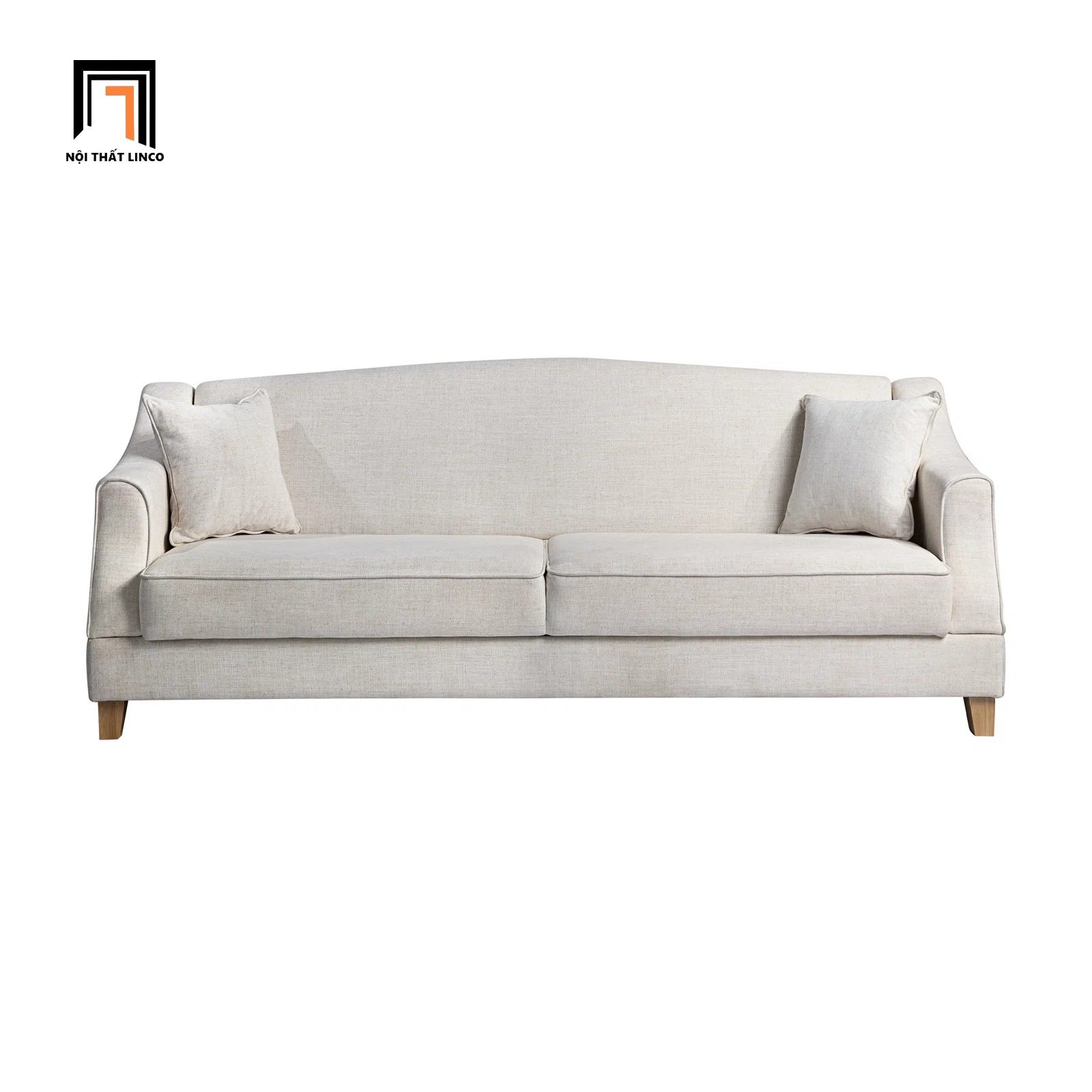 Sofa giường bật nằm GB102 Milena 2m2 xám trắng vải nỉ châu Âu