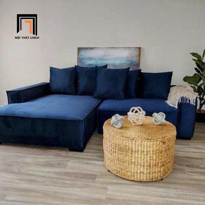 Bộ ghế sofa chữ L 2m2 x 1m6 GT8 Madison vải nhung nỉ