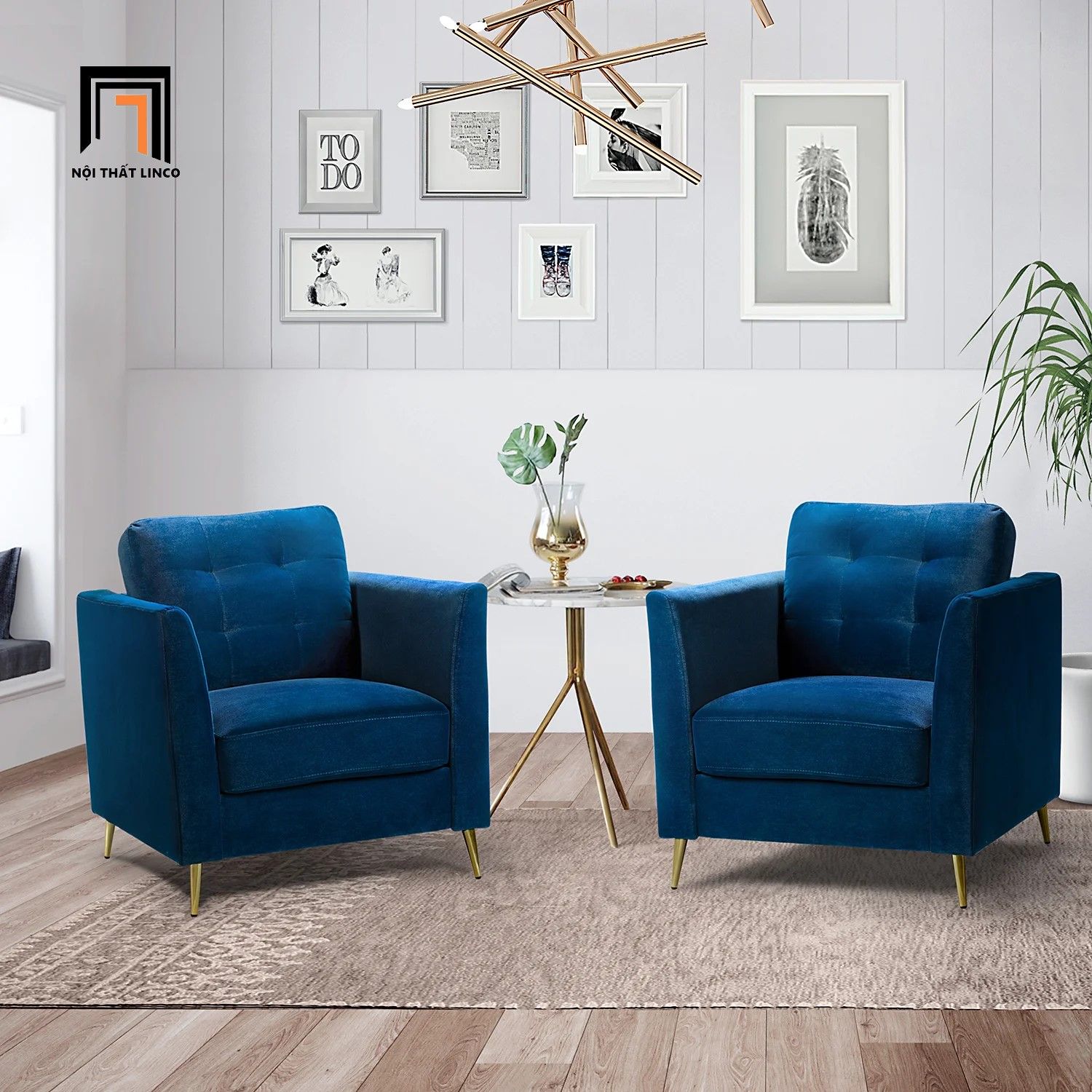 Ghế sofa đơn cho phòng nhỏ gọn DT3 Roxanne màu xanh lá