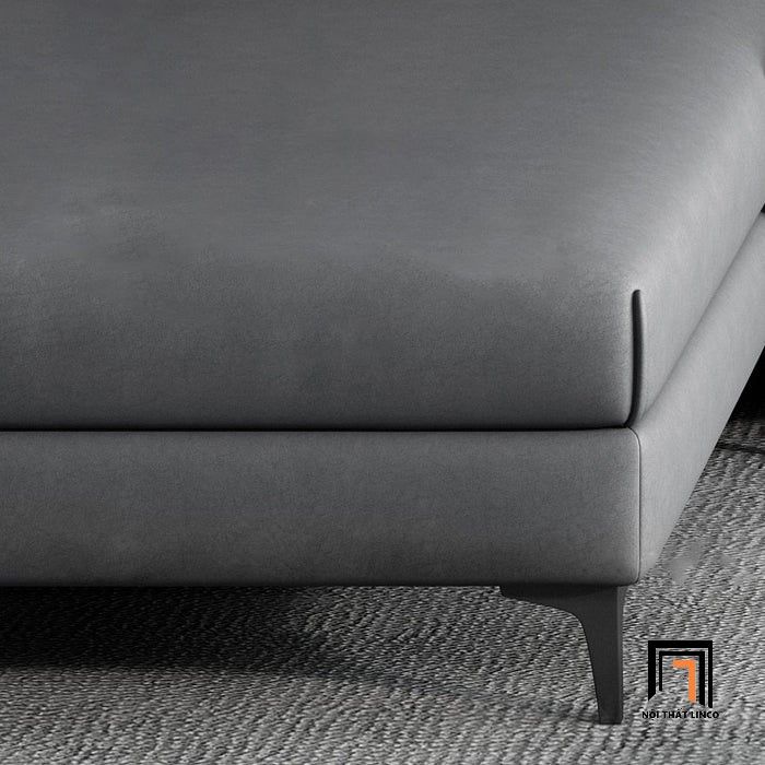 Bộ ghế sofa góc L 3m4 x 1m8 GT110 Gila da giả xám đen