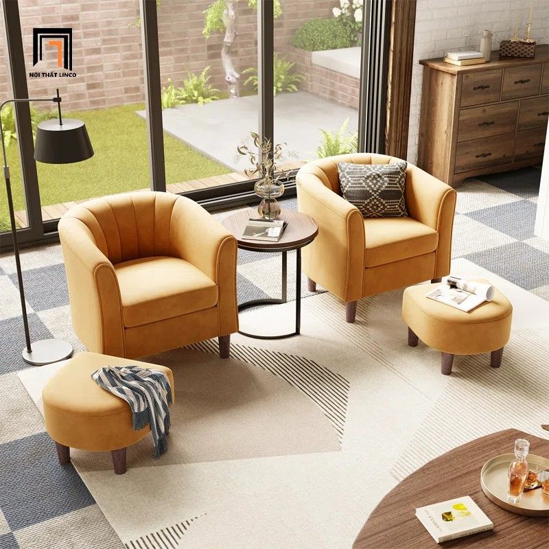 Ghế sofa vàng đơn nhỏ gọn xinh xắn DT92 Torrence 1 người ngồi