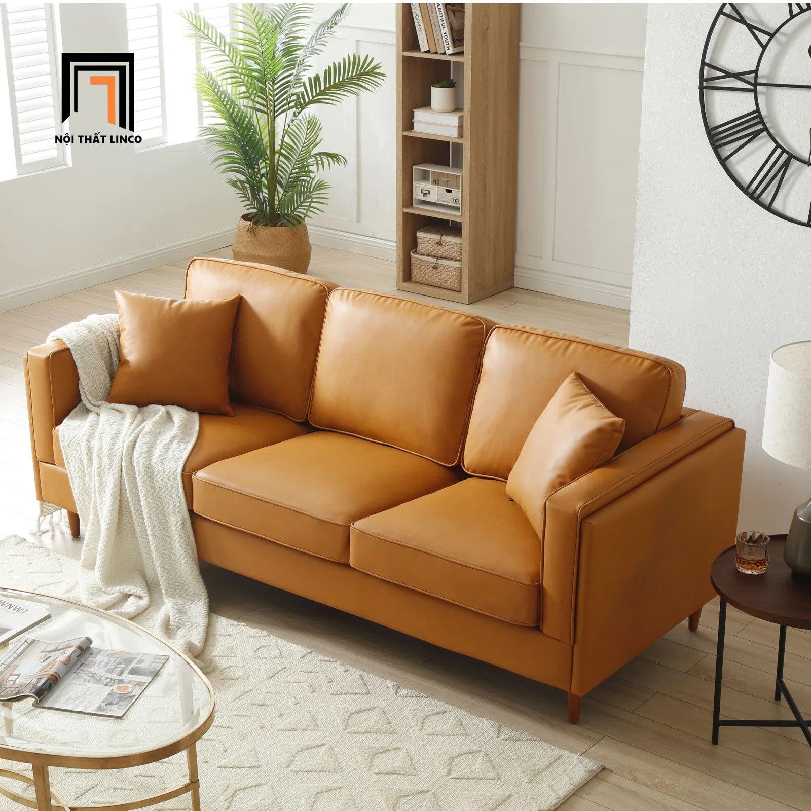 Ghế sofa băng 2m da giả BT37 Portola cho văn phòng làm việc