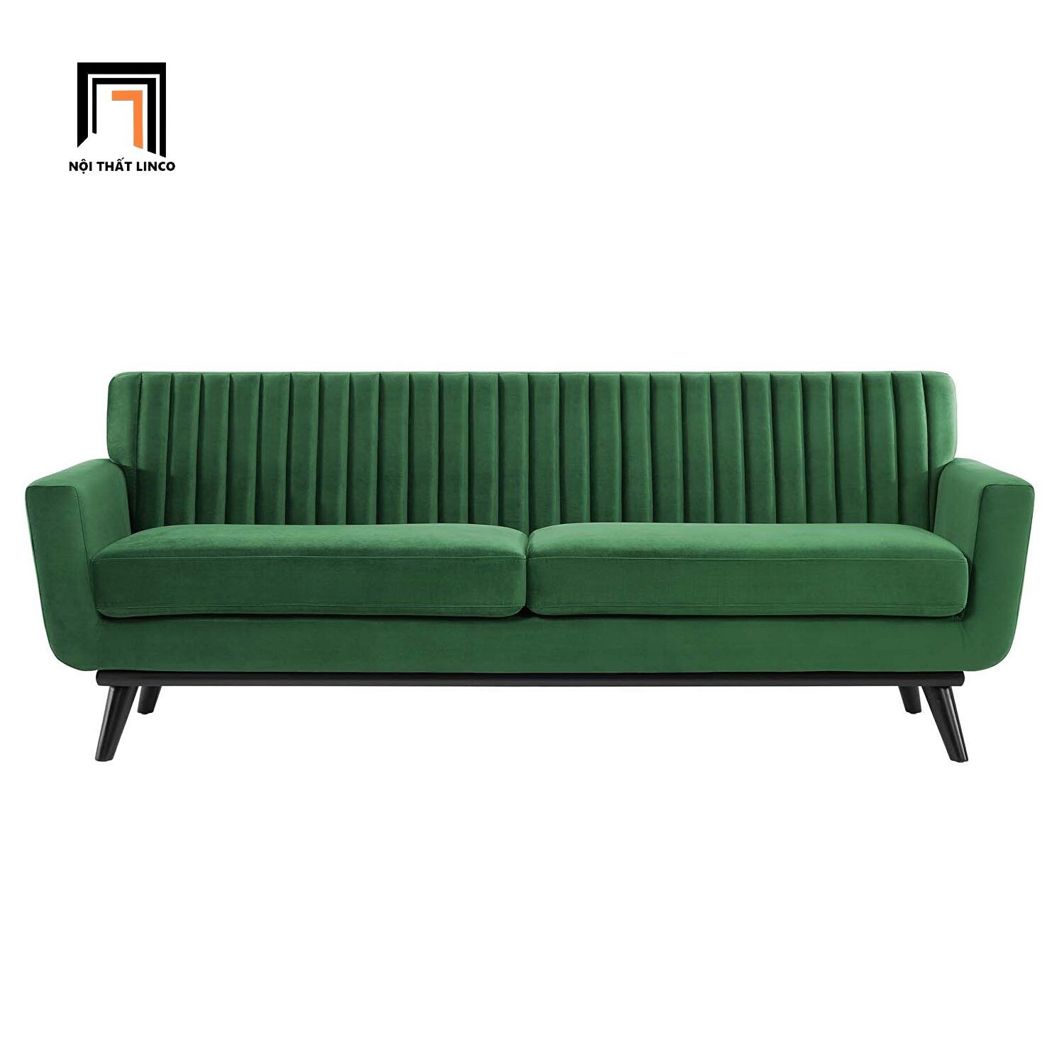 Ghế sofa văng sang trọng BT108 dài 2m xám đen vải nhung