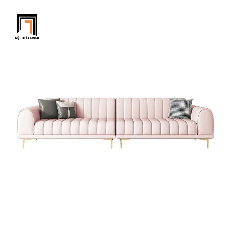 Ghế sofa băng da công nghiệp BT116 Palau dài 2m6 xám trắng