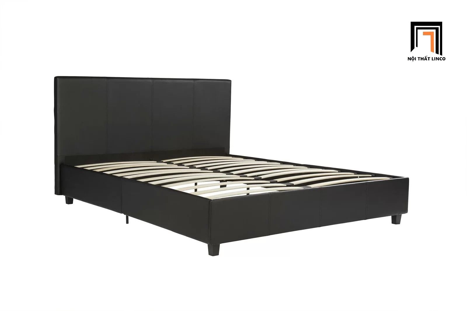 Giường ngủ 1m6 x 2m giá rẻ GN6 Hudspeth vải bố màu xám