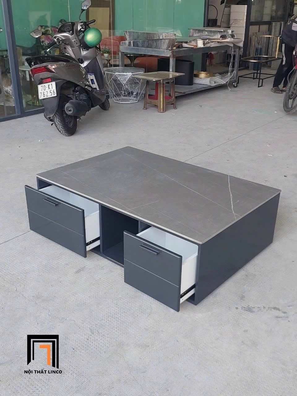 Bàn sofa phòng khách mặt đá xám BTPK64 Beal 1m chung cư