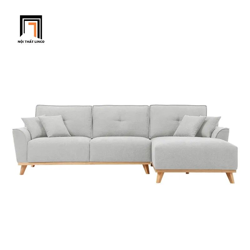 Bộ ghế sofa góc L GT50 Pinkcase 2m4 x 1m6 vải nỉ hồng phấn
