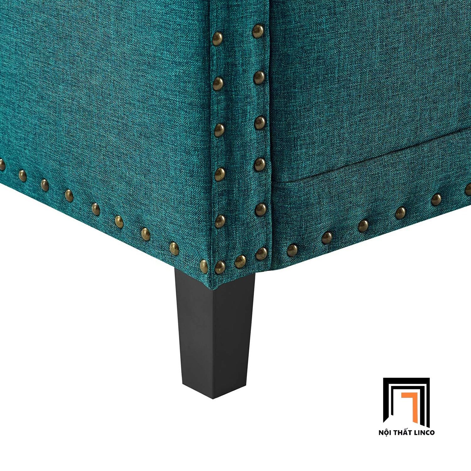 Ghế sofa văng nỉ 3 nệm ngồi BT107 Ashton 2m màu xanh lá