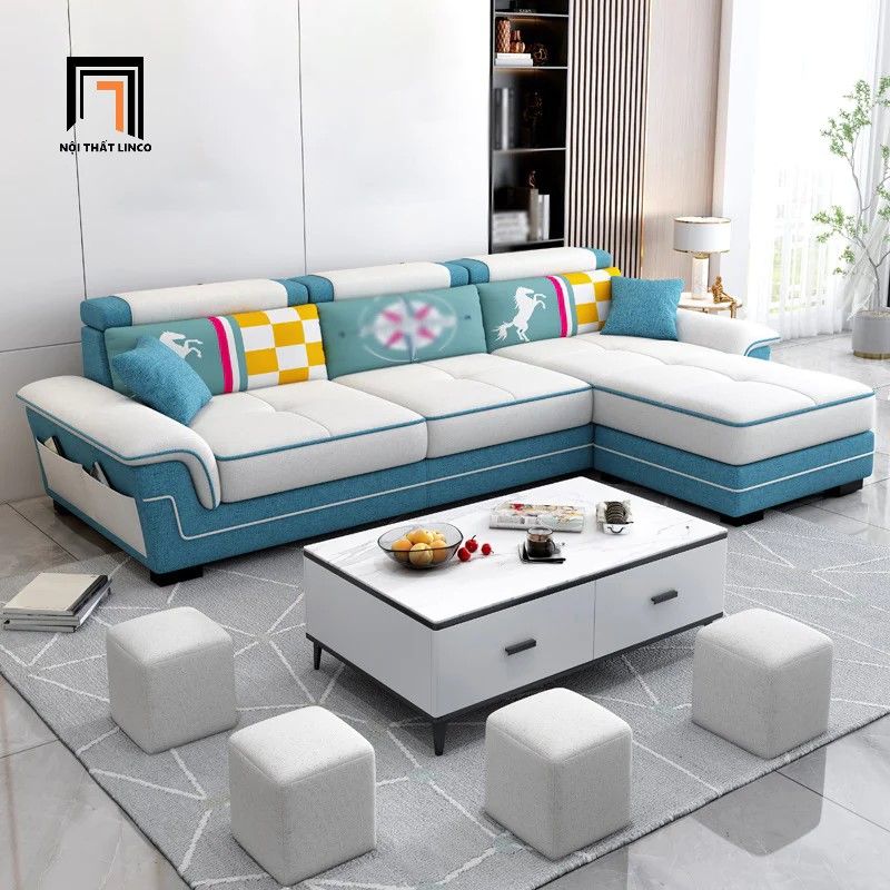 Ghế sofa góc L gật gù thư giãn GT183 Vales 2m4 x 1m6 vải mềm