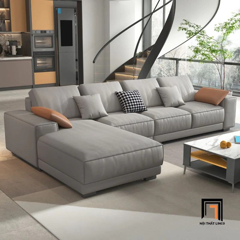 Bộ ghế sofa góc L sang trọng GT177 Kenora 3m x 1m6 da Pu simili