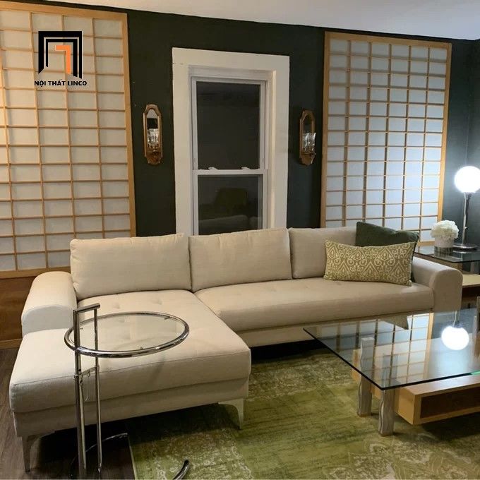 Ghế sofa góc L GT5 Lionel dài 2m4 x 1m6 bọc vải mềm giá rẻ