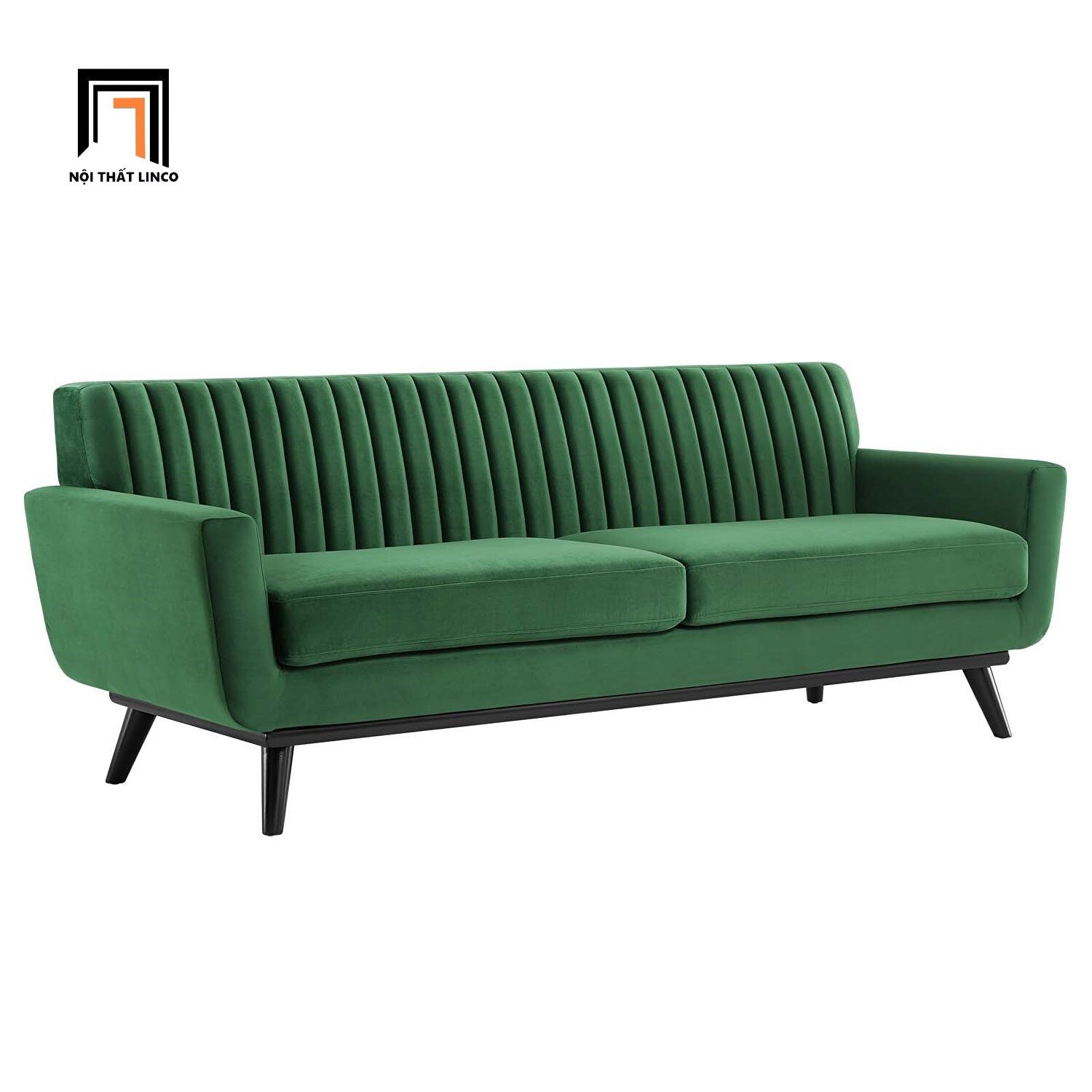 Ghế sofa văng sang trọng BT108 dài 2m xám đen vải nhung