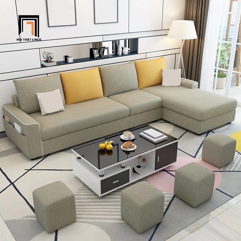 Bộ ghế sofa góc L giá rẻ GT154 Morton 2m9 x 1m6 cho gia đình