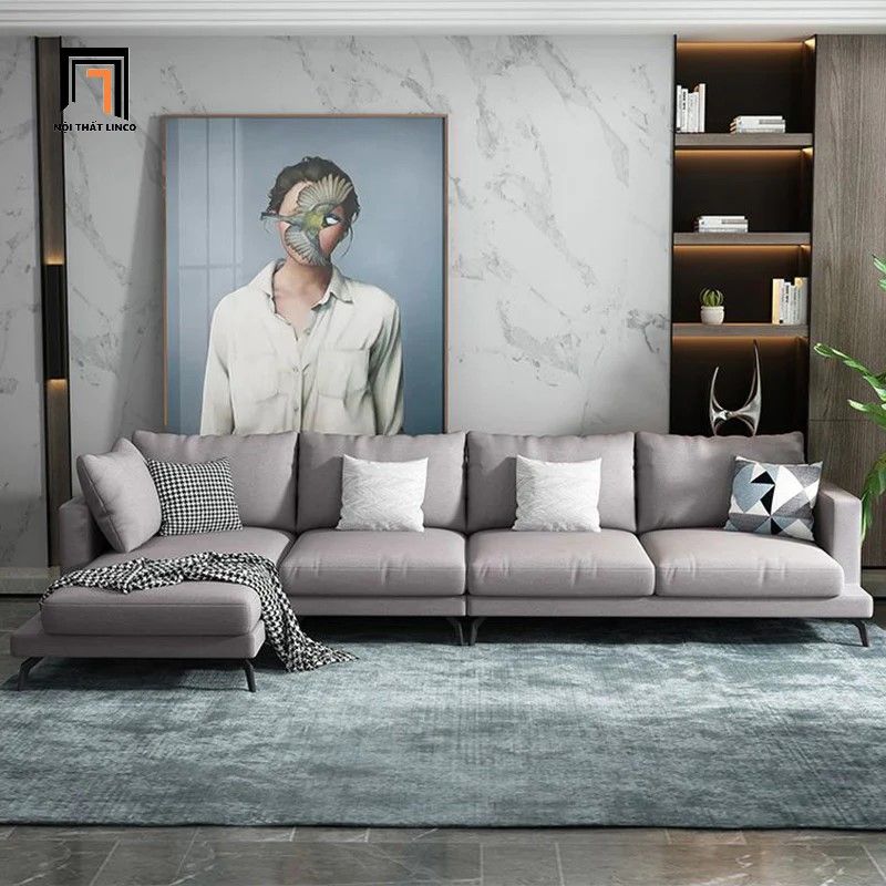 Ghế sofa góc L gia đình vải nỉ GT188 Creusot 3m x 1m6 giá rẻ