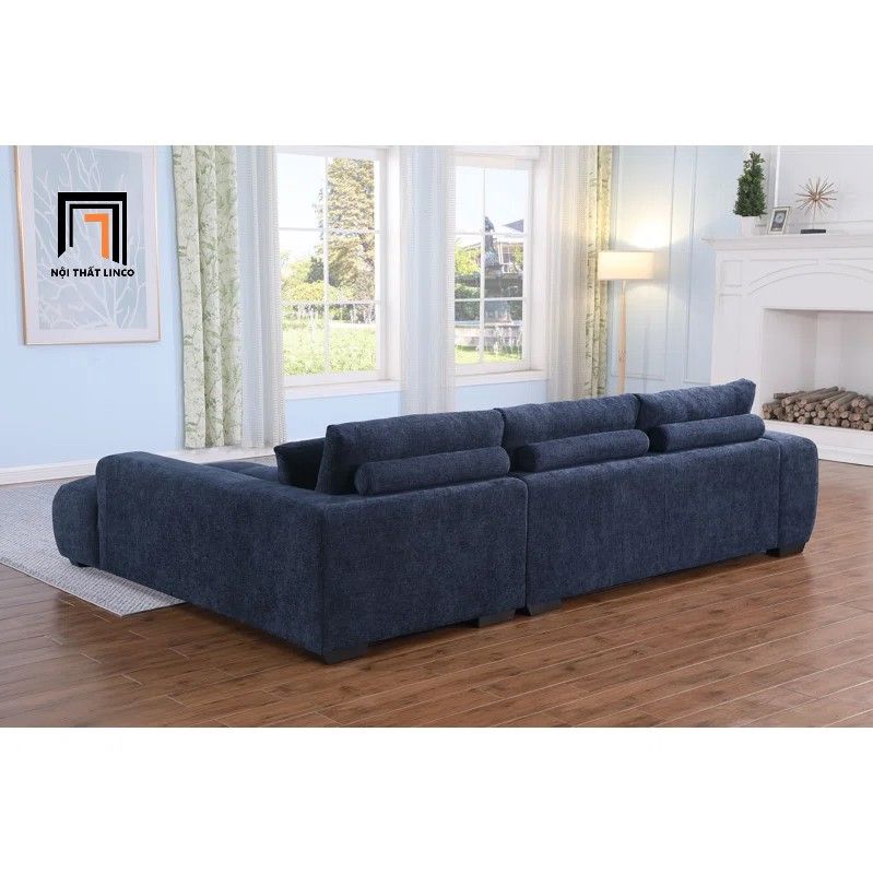 Ghế sofa góc L vải nỉ xám đen GT252 Marigail 2m4 x 1m6 giá rẻ