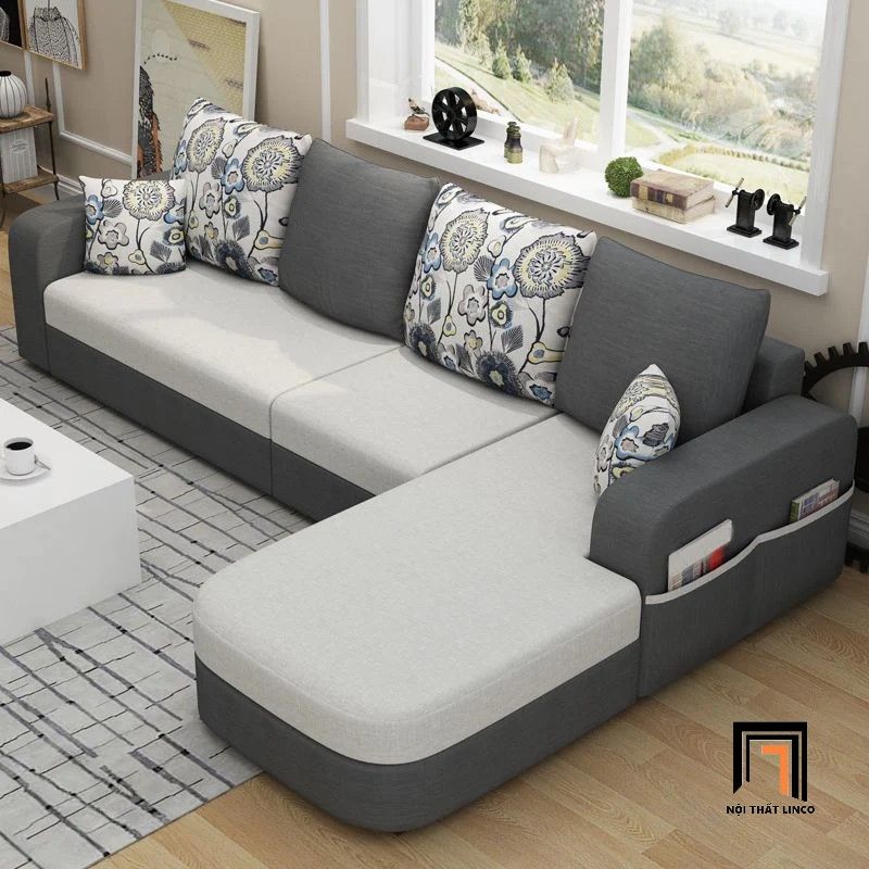 Bộ ghế sofa góc chữ L 2m8 x 1m6 GT122 Narod vải nỉ giá rẻ