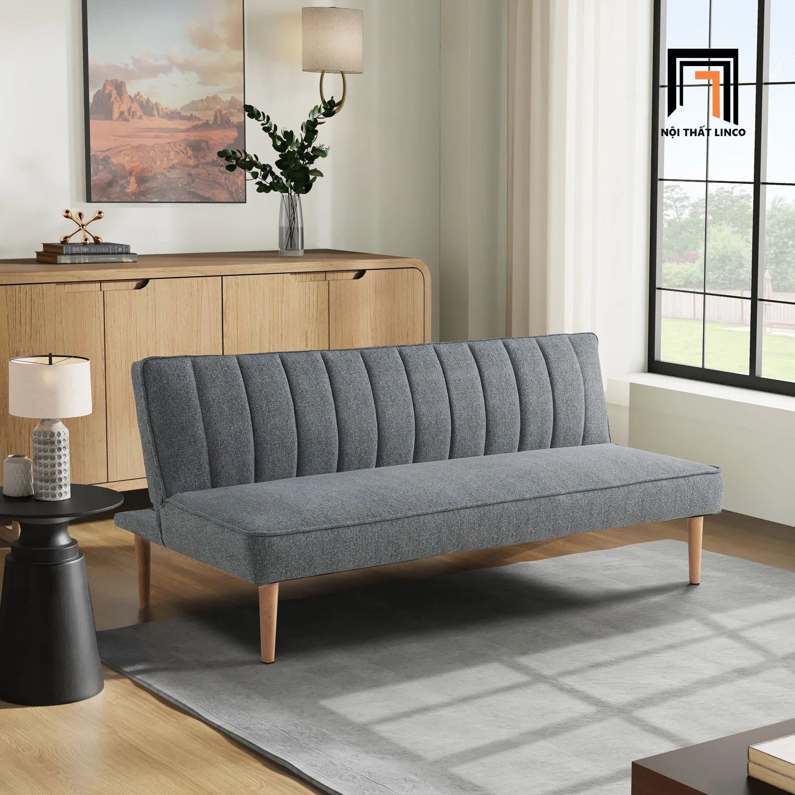 Ghế sofa giường nằm giá rẻ GB70 Clisson 1m7 màu xám ghi