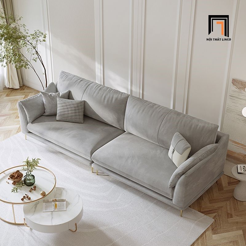 Ghế sofa băng vải nỉ xám trắng 2m3 BT291 Riverton phòng khách