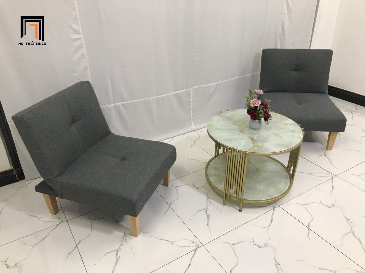 Ghế sofa bed đơn NS01 màu xám đen giá rẻ