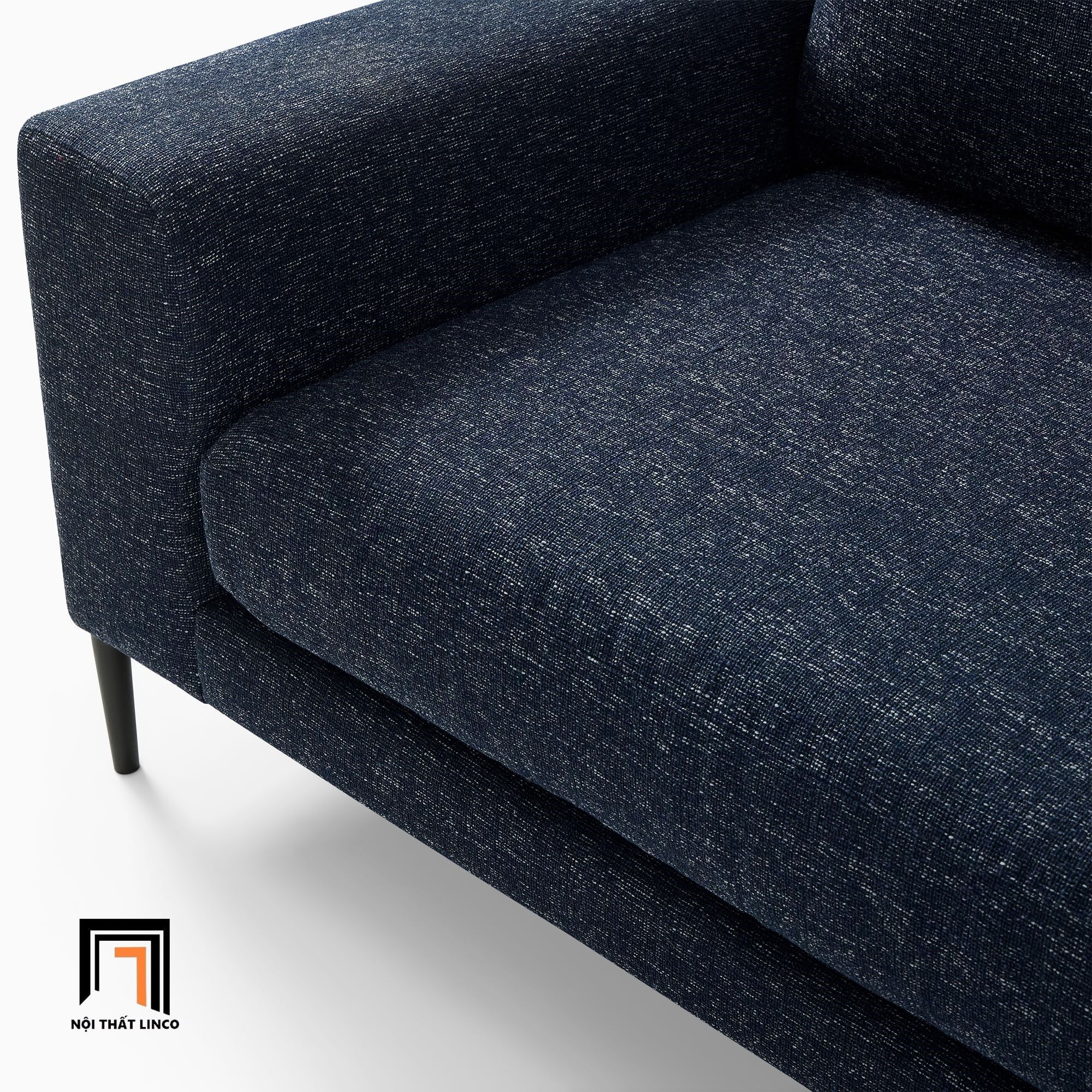 Ghế sofa băng dài 2m màu xanh đậm BT119 Harper vải nỉ bố