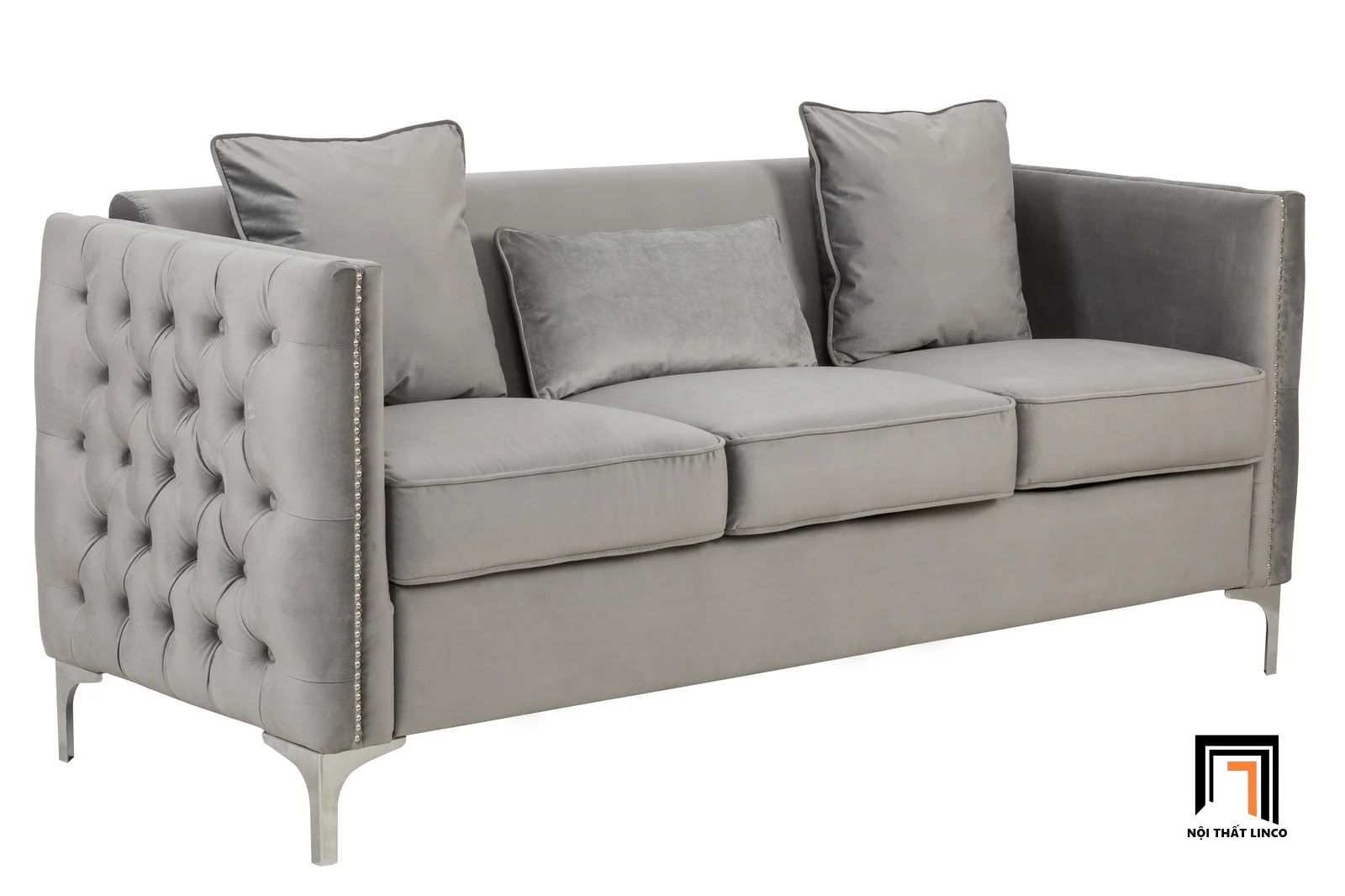 Bộ ghế sofa phòng khách đẹp KT122 Essex vải nhung cao cấp
