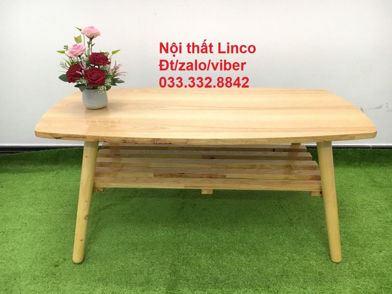 Bàn sofa gỗ cao su 1m x 50 giá rẻ chân gập đa năng