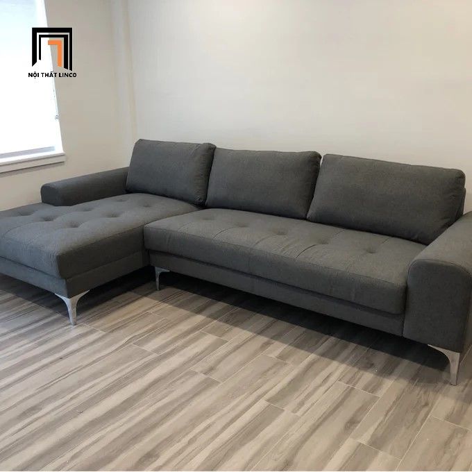 Ghế sofa góc L GT5 Lionel dài 2m4 x 1m6 bọc vải mềm giá rẻ