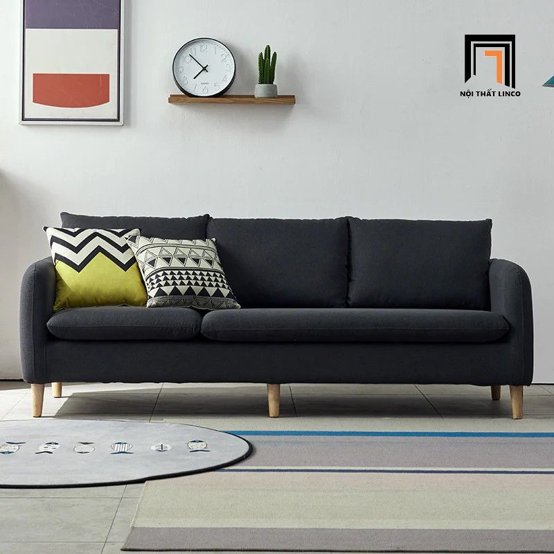 Combo ghế sofa văn phòng KT59 Lynan vải bố màu xám ghi