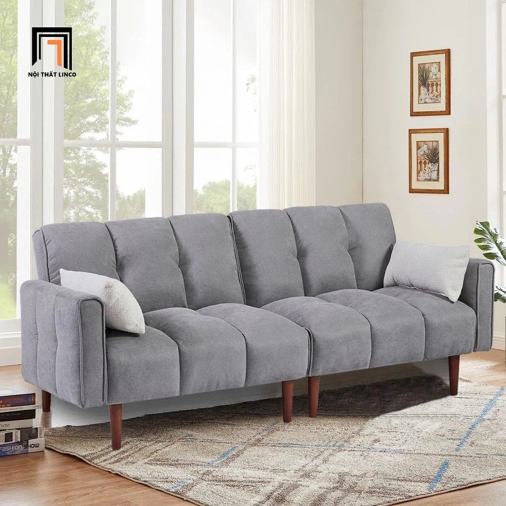 Ghế sofa giường vải nỉ GB50 Union 1m8 vải nỉ xanh đậm