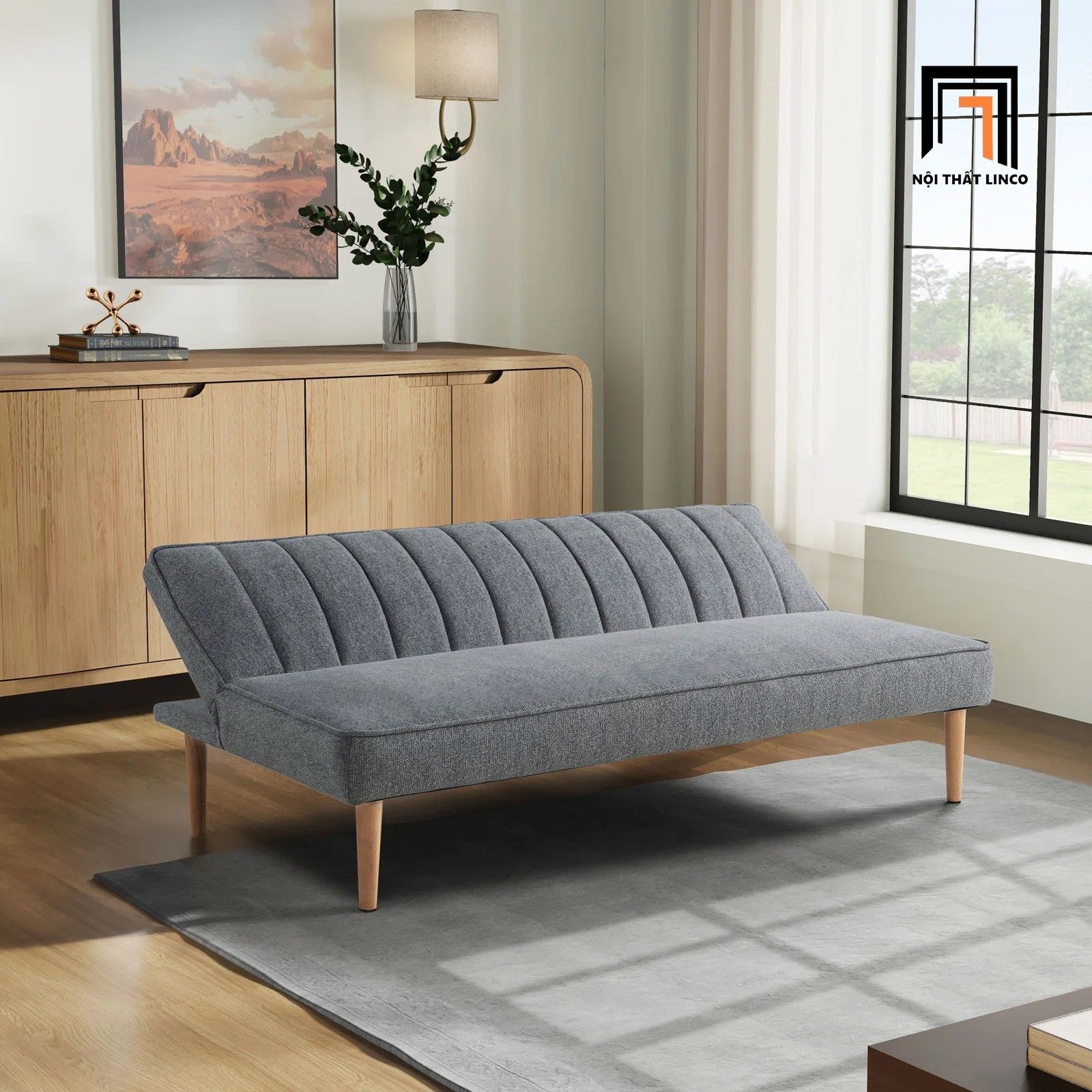 Ghế sofa giường nằm giá rẻ GB70 Clisson 1m7 màu xám ghi
