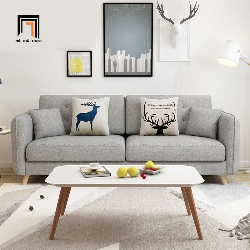 Bộ ghế sofa văn phòng giá rẻ KT92 Hanna màu xám ghi trắng