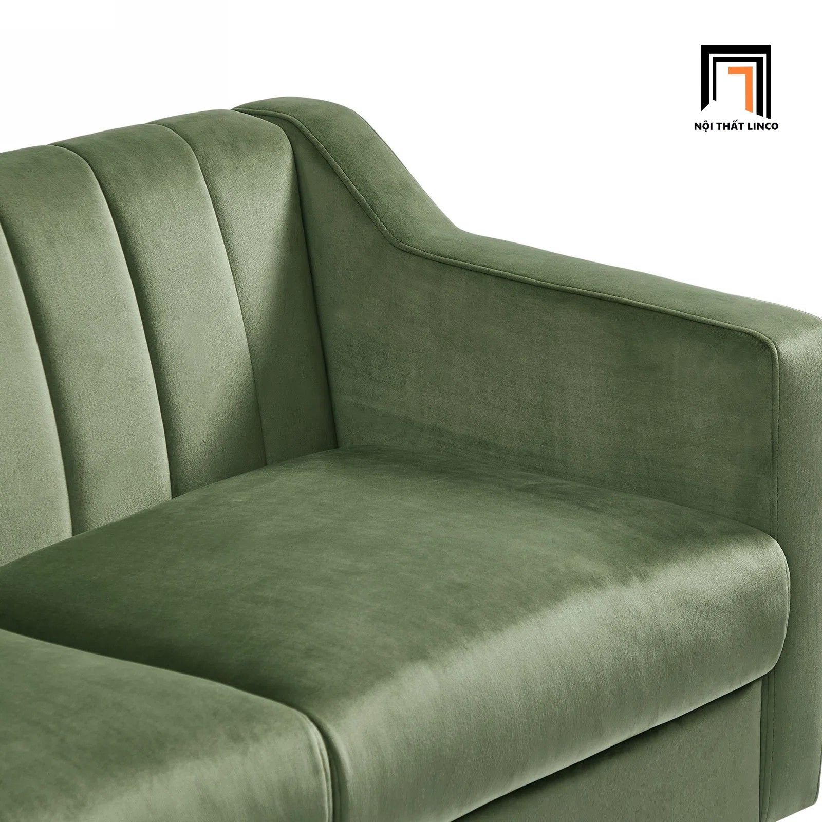 Bộ ghế sofa gia đình vải nhung xanh lá KT131 Perrytown giá rẻ