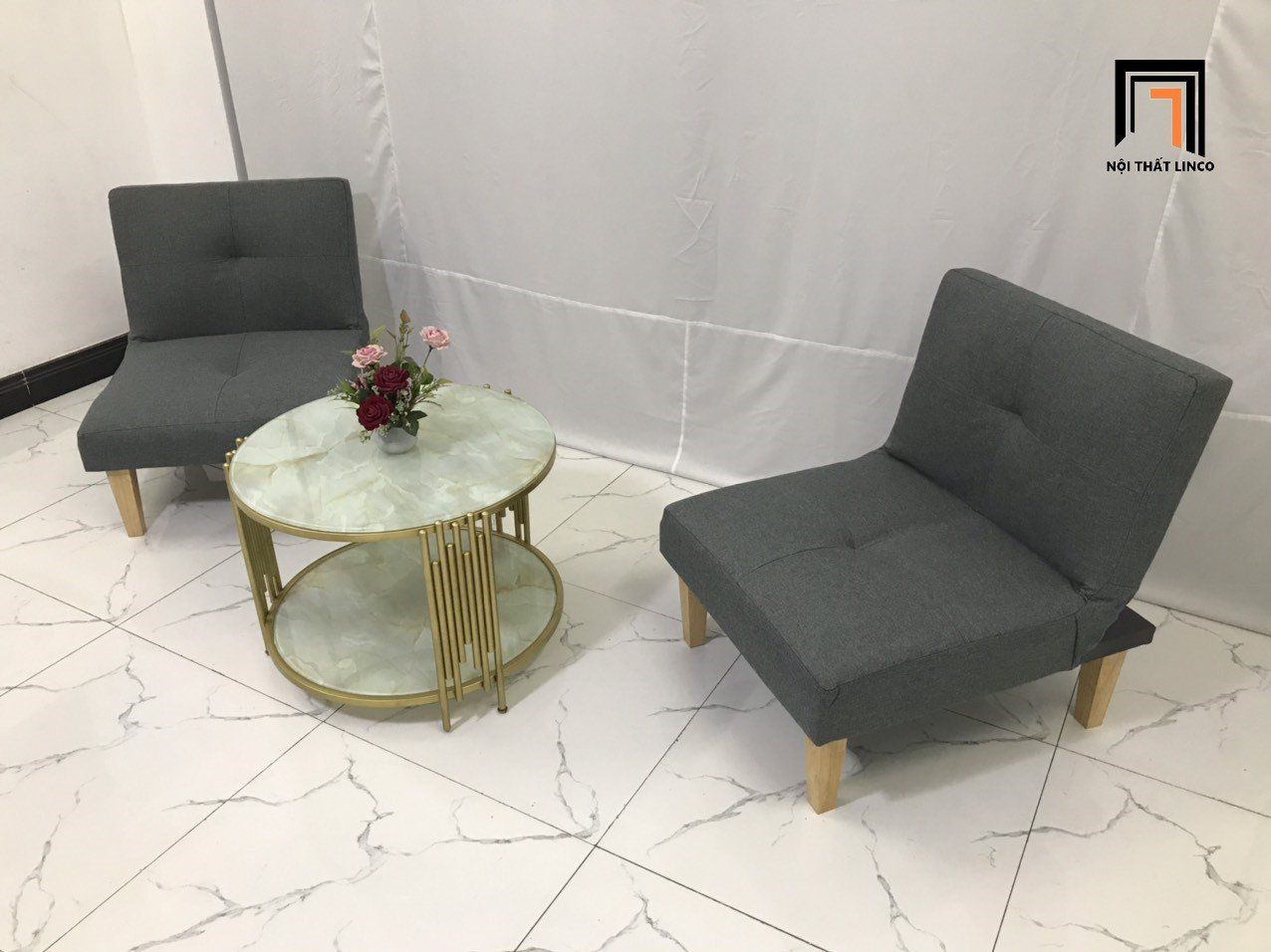 Ghế sofa bed đơn NS01 màu xám đen giá rẻ
