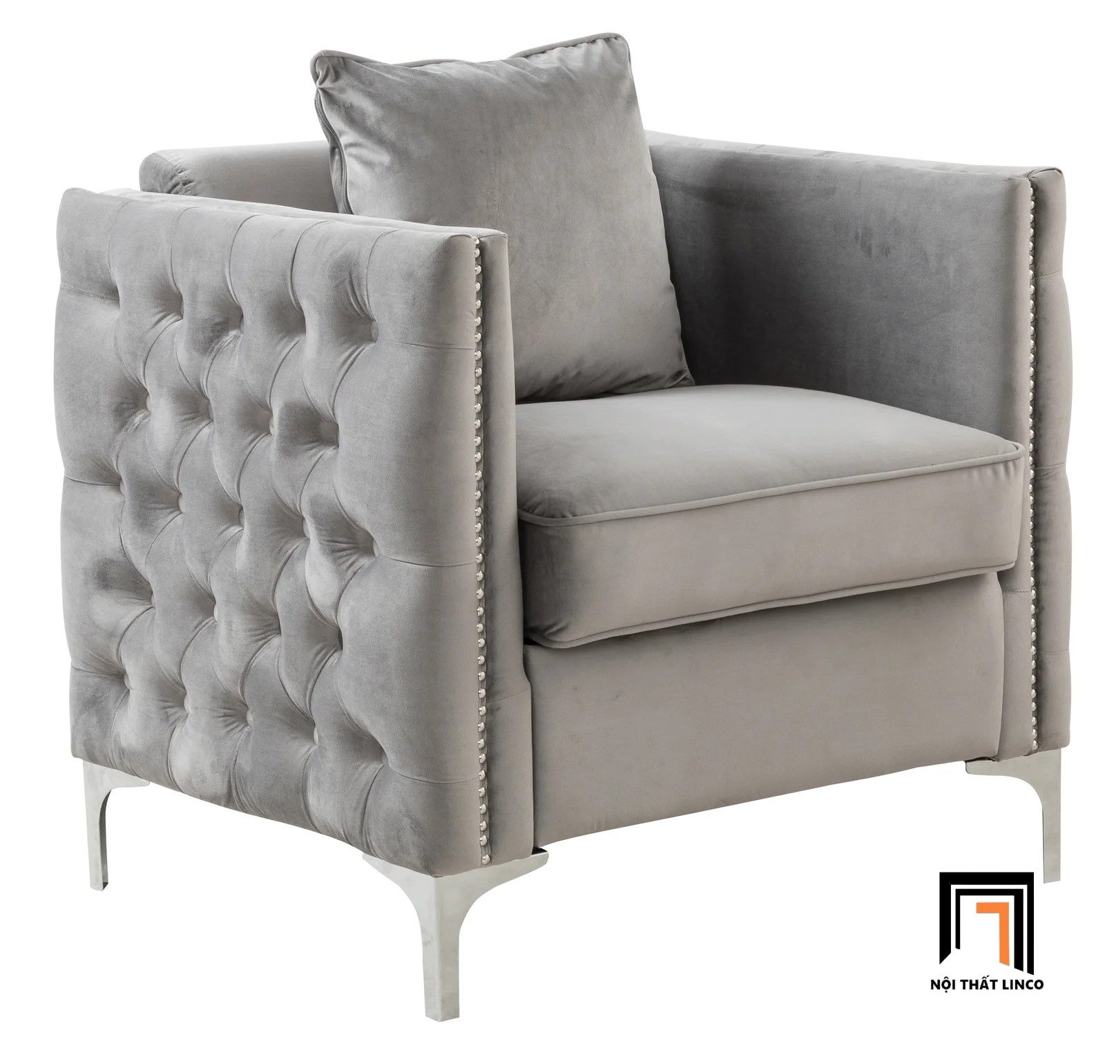 Bộ ghế sofa phòng khách đẹp KT122 Essex vải nhung cao cấp