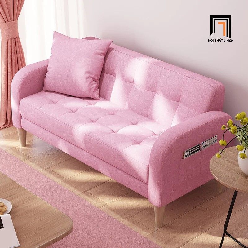 Ghế sofa băng nhỏ gọn BT308 Leon 1m6 màu xanh lá vải nỉ đẹp