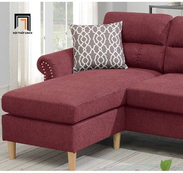 Bộ ghế sofa góc L GT65 Retic 2m2 x 1m5 màu đỏ đô