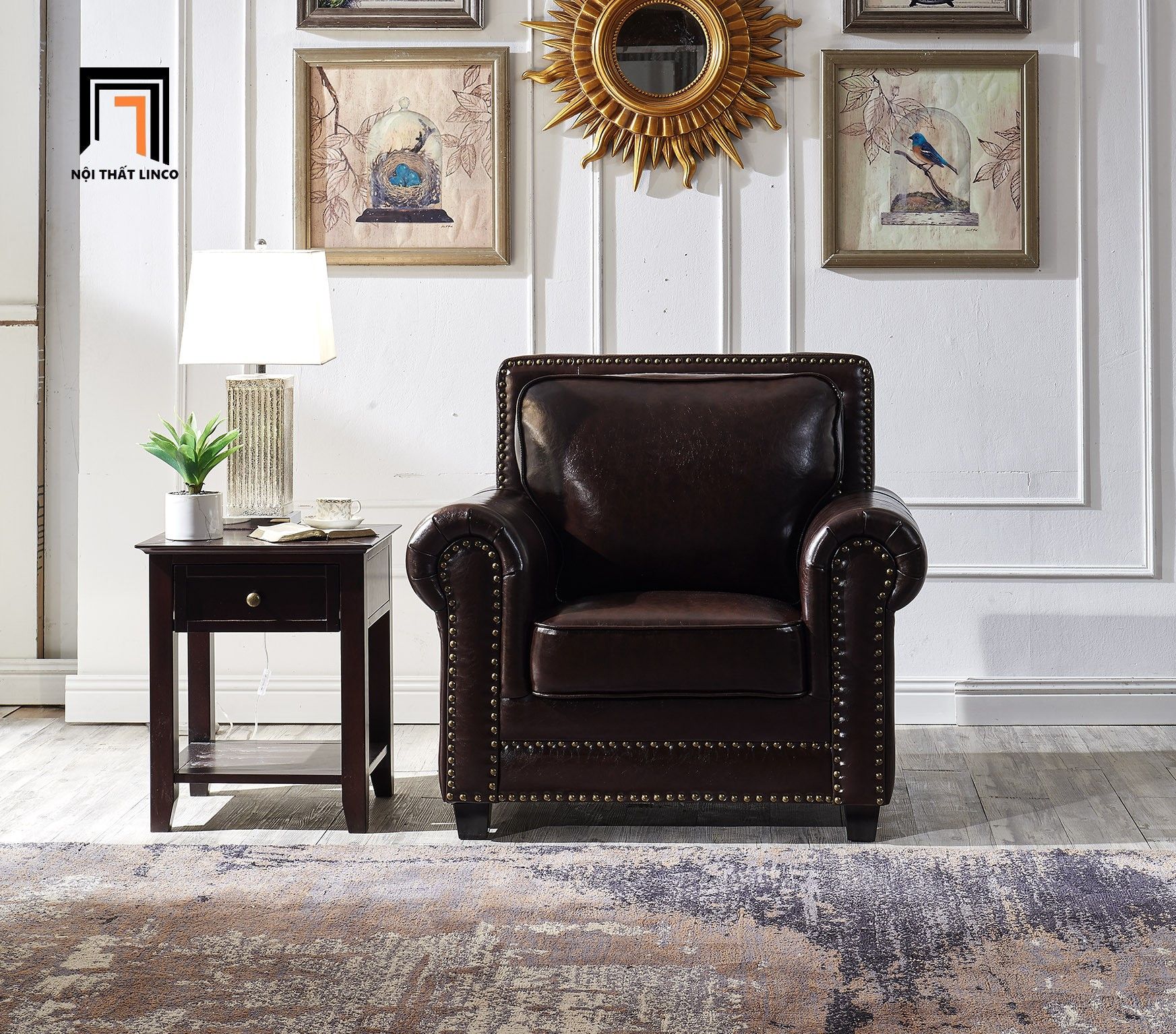 Bộ ghế sofa tân cổ điển KT162 Clyro phòng khách sang trọng