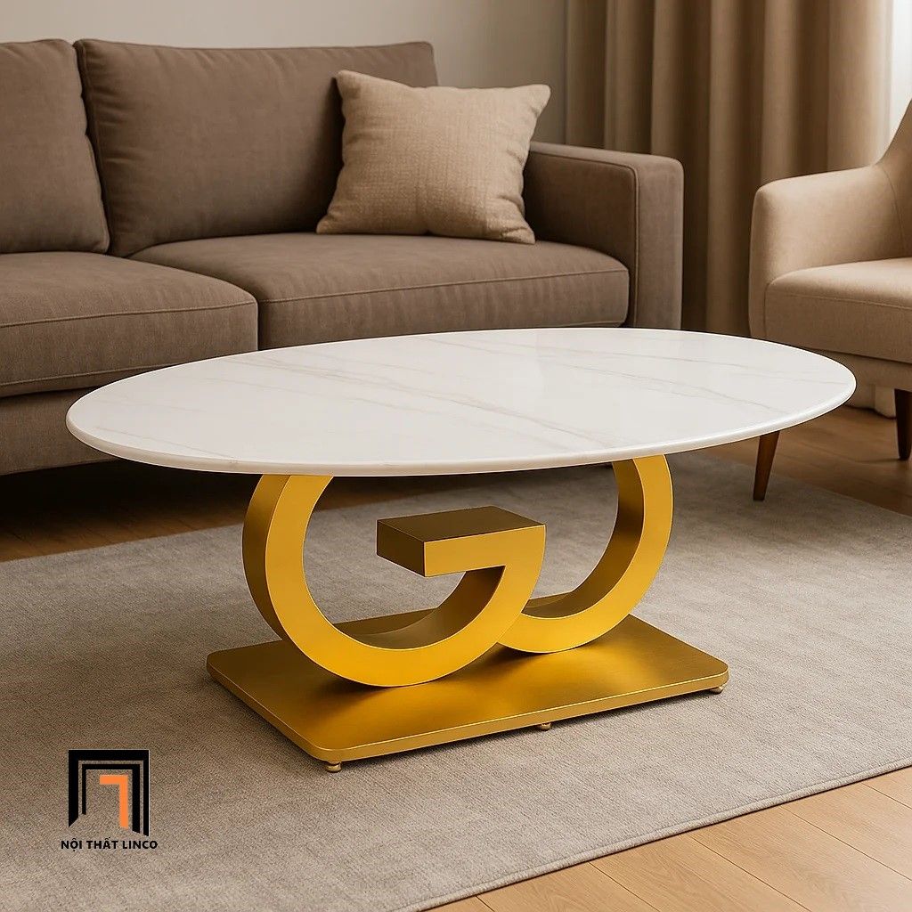 Bàn sofa sảnh chờ xinh xắn BTPK40 Stansh 1m x 60 khung vàng