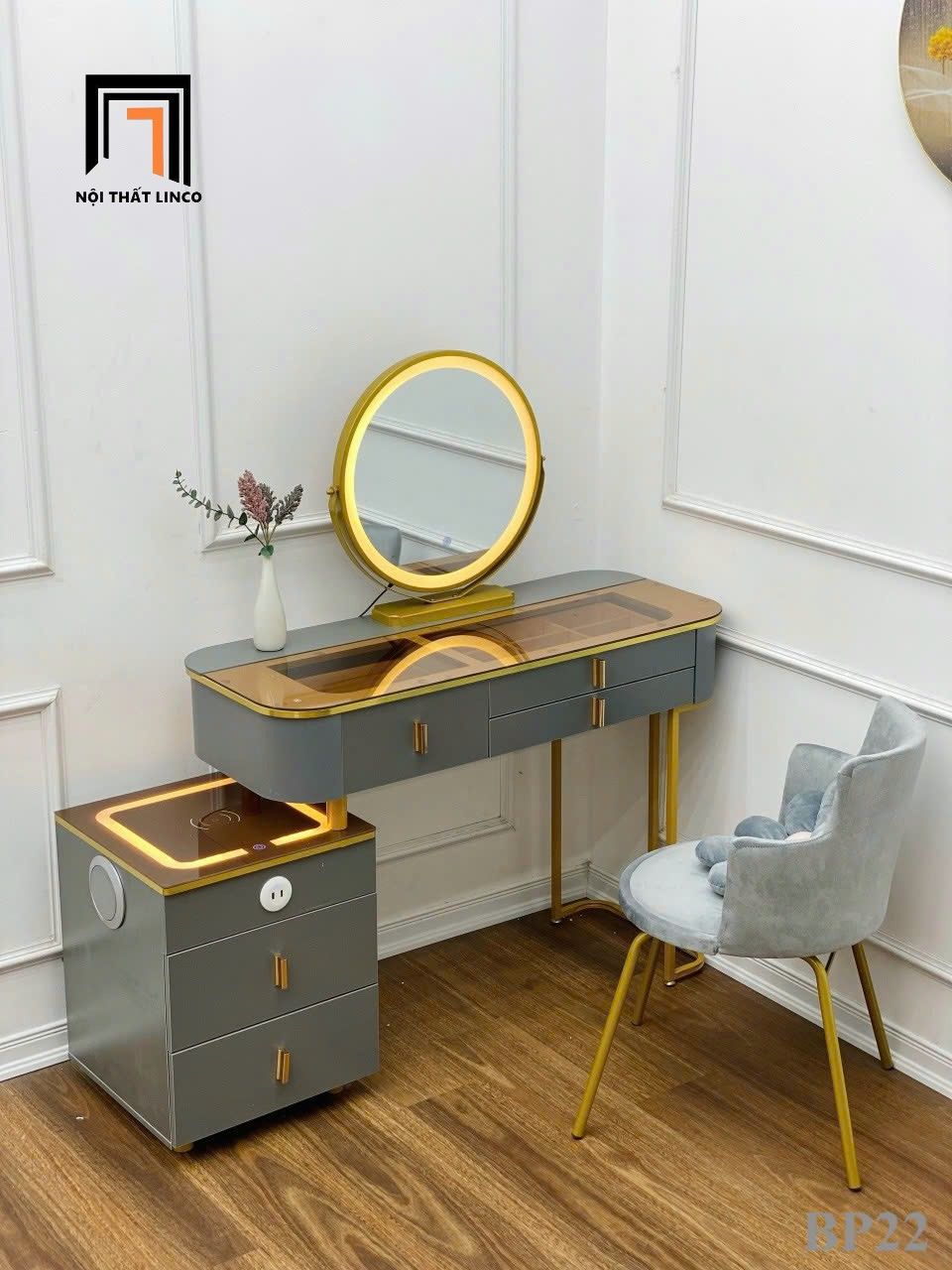 Bộ bàn phấn giá rẻ dài 1m BP22-AK cho căn hộ chung cư đẹp