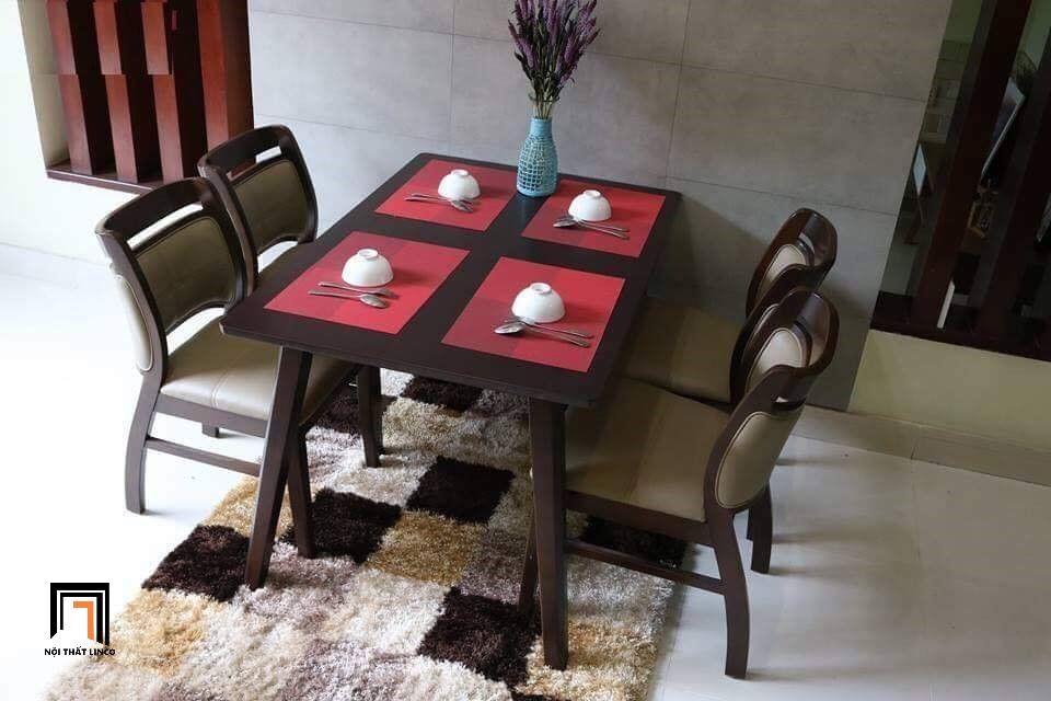 Bộ bàn ăn ghế ngồi bọc nệm 35-KH4-G29-B107 sang trọng
